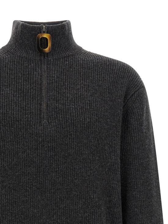 26FW JW앤더슨 집업 니트 하프집업 스웨터, 스웨터 및 가디건, 회색 - JW ANDERSON