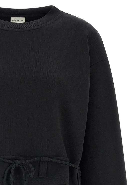 26FW 드리스 반 노튼 긴팔 티셔츠 하세르피엘라 스웨트셔츠 블랙 - DRIES VAN NOTEN