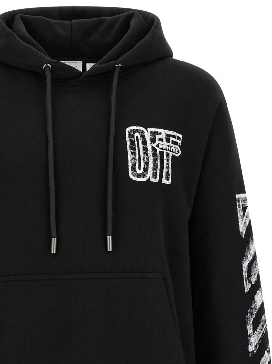 26FW 오프화이트 후드 티셔츠 모션 애로우 스케이트 스웨트셔츠 블랙 - OFF WHITE