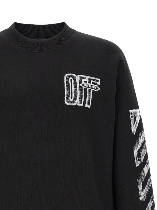 26FW 오프화이트 긴팔 티셔츠 모션 애로우 스케이트 스웨트셔츠 블랙 - OFF WHITE