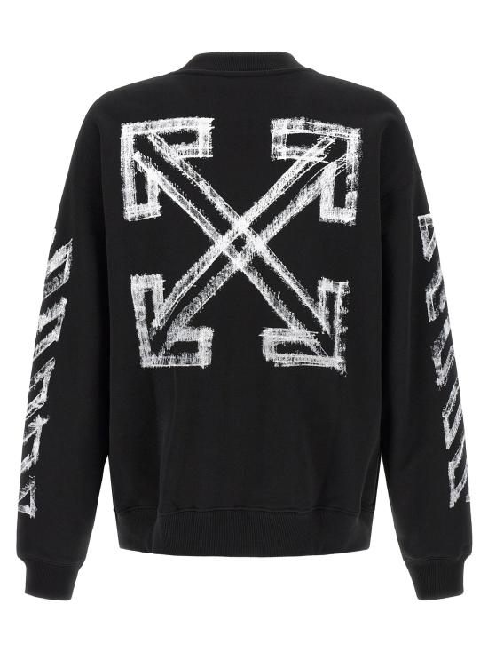 26FW 오프화이트 긴팔 티셔츠 모션 애로우 스케이트 스웨트셔츠 블랙 - OFF WHITE