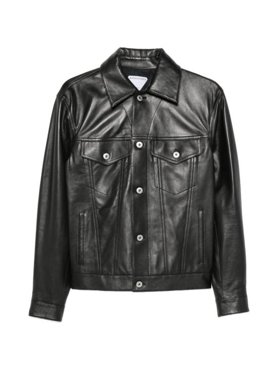 26SS 보테가베네타 가죽 자켓 857932 V61D01010 Black - BOTTEGA VENETA