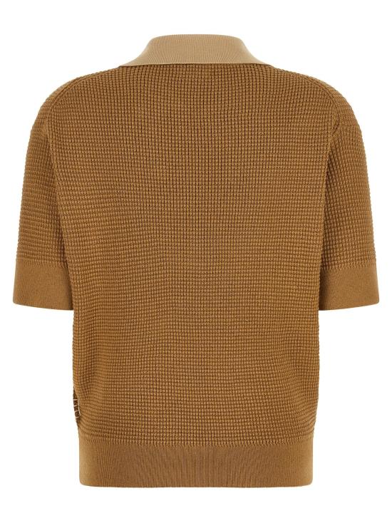 26FW JW앤더슨 폴로 티셔츠 와플 스티치 셔츠 폴로 베이지 - JW ANDERSON