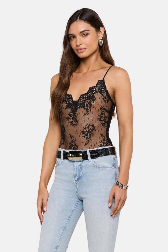  라장스 바디수트 티셔츠 40856SXT BLACK - L'AGENCE