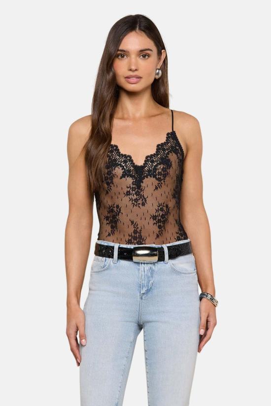  라장스 바디수트 티셔츠 40856SXT BLACK - L'AGENCE
