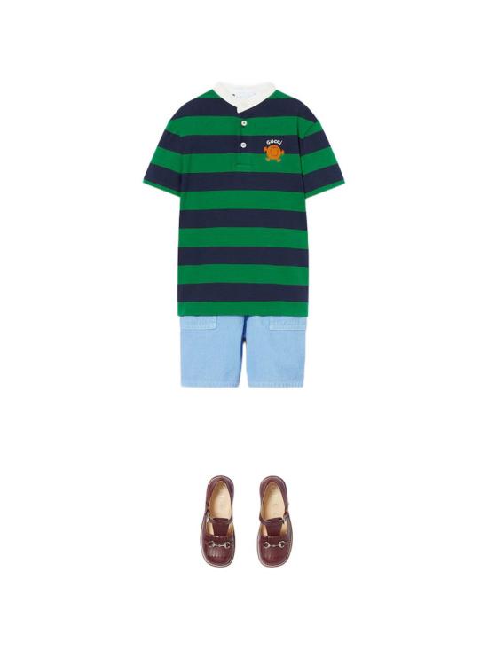 26SS [키즈] 구찌 폴로 셔츠 849670 XJHNS3026 Green mix - GUCCI
