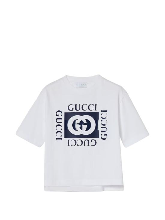 26SS [키즈] 구찌 티셔츠 855551 XJHO79056 Optic white blue - GUCCI