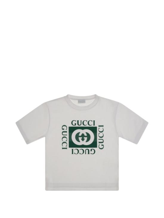26SS [키즈] 구찌 티셔츠 855551 XJHO79060 Optic white green