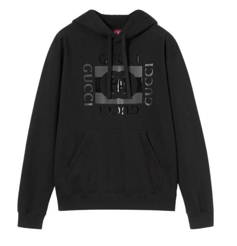 26SS 구찌 프린트 디테일 코튼 저지 스웨트셔츠 855976 XJHNH1152 Black