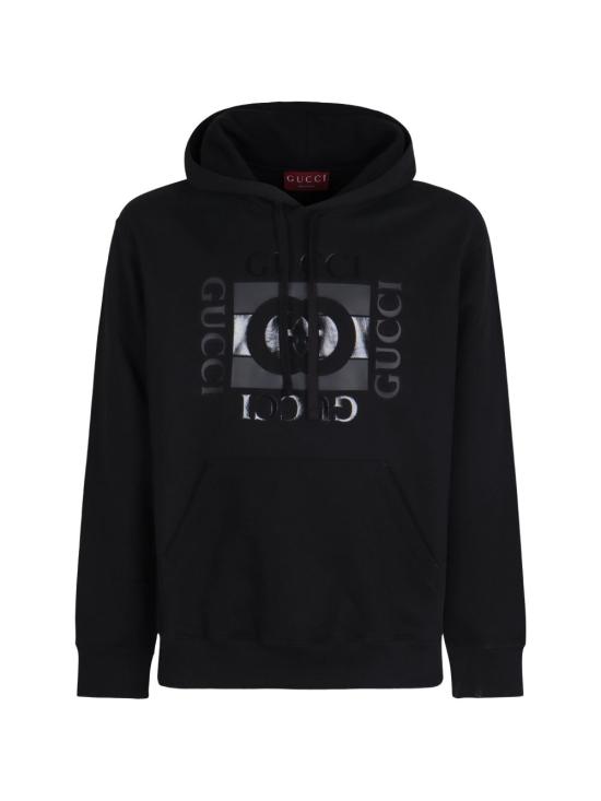 26SS 구찌 프린트 디테일 코튼 저지 스웨트셔츠 855976 XJHNH1152 Black - GUCCI