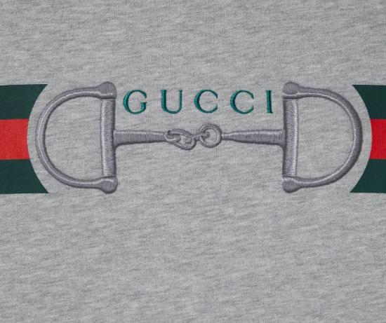 26SS 구찌 프린트 디테일 코튼 저지 스웨트셔츠 848737 XJHOK1056 GREY - GUCCI