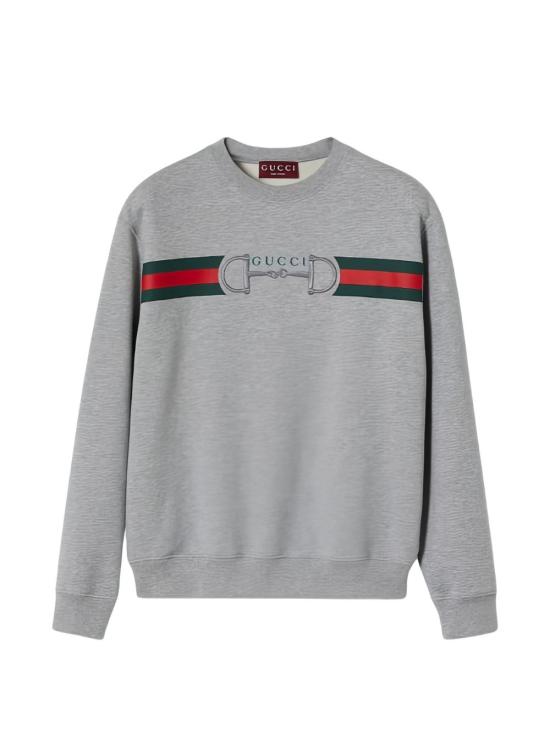 26SS 구찌 프린트 디테일 코튼 저지 스웨트셔츠 848737 XJHOK1056 GREY - GUCCI