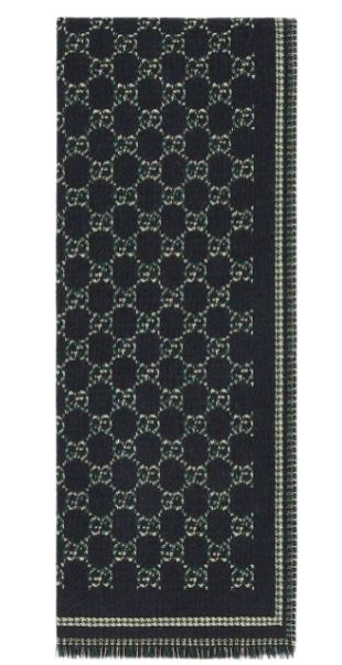  구찌 울 자카드 스카프 836264 4G3861066 BLACK DARK GREEN
