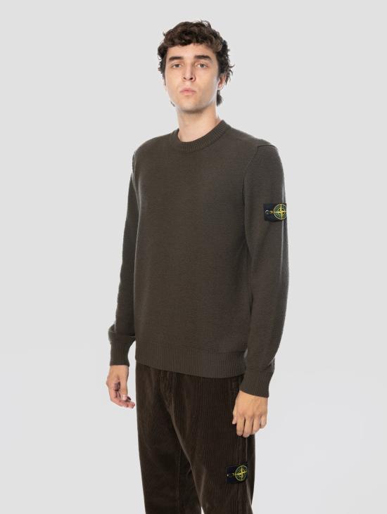 26FW 스톤 아일랜드 스웨터 Pura Lana Vergine a Girocollo Fango의 Maglione - STONE ISLAND
