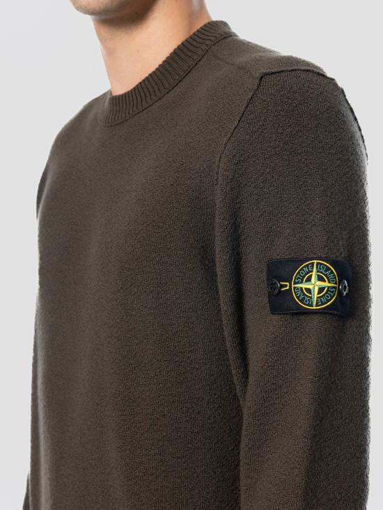 26FW 스톤 아일랜드 스웨터 Pura Lana Vergine a Girocollo Fango의 Maglione - STONE ISLAND