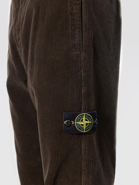 26FW 스톤 아일랜드 트레이닝/조거 팬츠 Velluto a Coste Carbone 소재의 팬탈론 치노 - STONE ISLAND