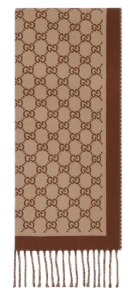  구찌 울 자카드 스카프 835534 3G2009865 CAMEL LIGHT BROWN