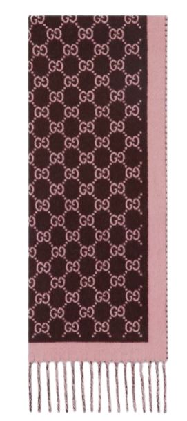  구찌 울 자카드 스카프 835534 3G2002172 DARK BROWN