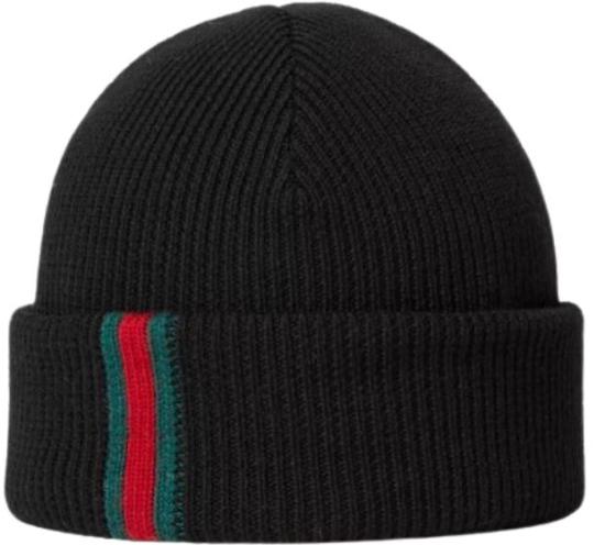  구찌 웹 디테일 울 비니 834192 4G2001000 Black - GUCCI