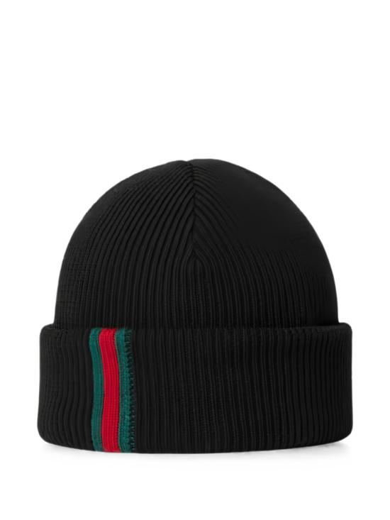  구찌 웹 디테일 울 비니 834192 4G2001000 Black - GUCCI