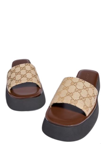 26FW 구찌 플랫폼 슬라이드 샌들 플랫폼 슬라이드 샌들 A0034R FAFUW9611 - GUCCI