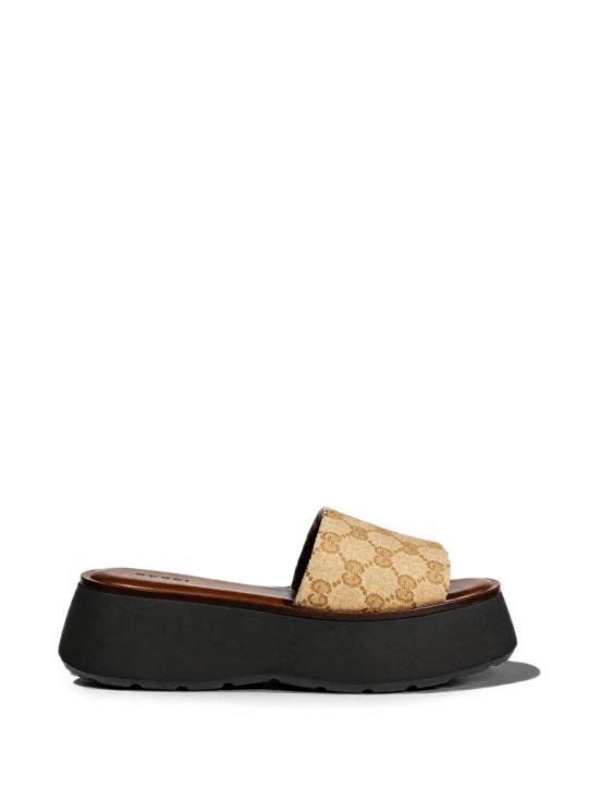 26FW 구찌 플랫폼 슬라이드 샌들 플랫폼 슬라이드 샌들 A0034R FAFUW9611 - GUCCI