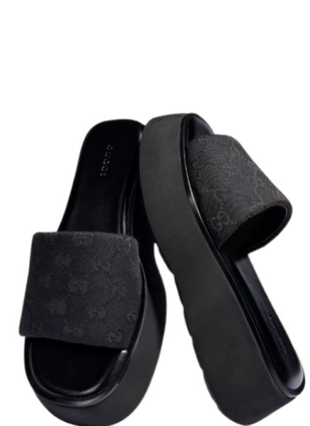 26FW 구찌 플랫폼 슬라이드 샌들 플랫폼 슬라이드 샌들 A0034R FAFUW1000 - GUCCI