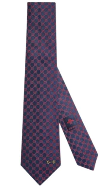 26FW 구찌 GG 넥타이 744394 4E2174174 NAVY RED