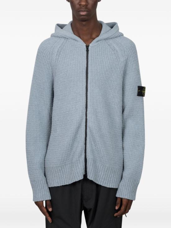 26FW 스톤 아일랜드 로고 패치 하이넥 버튼 울 스웨터 L2S155100040 S00A3V0049 Ash grey - STONE ISLAND