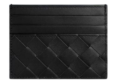  보테가베네타 인트레치아토 크레딧 카드 케이스 743209 VCPQ38803 Black silver - BOTTEGA VENETA