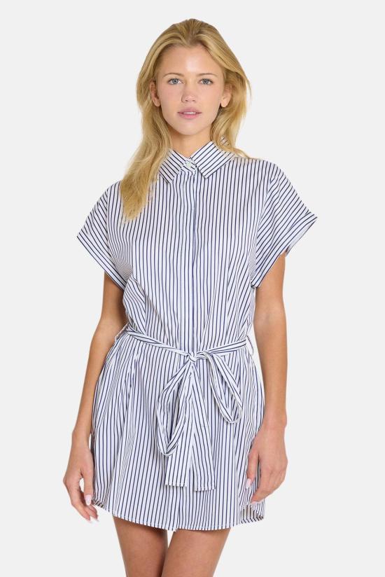  더 타일 클럽 숏 원피스 BCW25DRS78 WHITE NAVY STRIPE