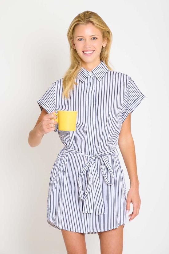  더 타일 클럽 숏 원피스 BCW25DRS78 WHITE NAVY STRIPE - THE TILE CLUB