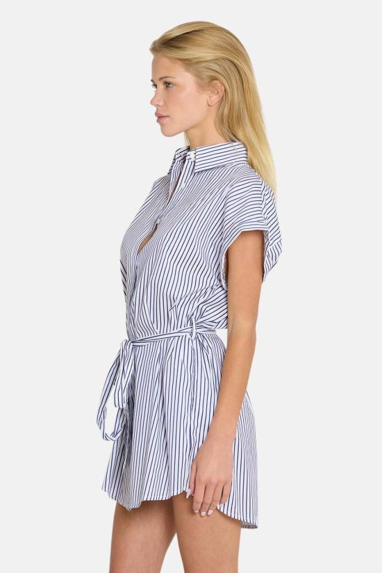  더 타일 클럽 숏 원피스 BCW25DRS78 WHITE NAVY STRIPE - THE TILE CLUB