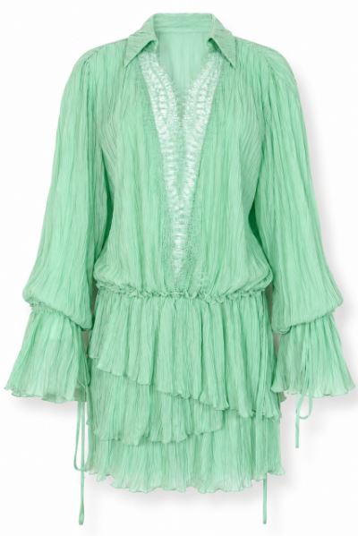 26SS 블루마린 미디 원피스 P622A771A N0477 Green lily