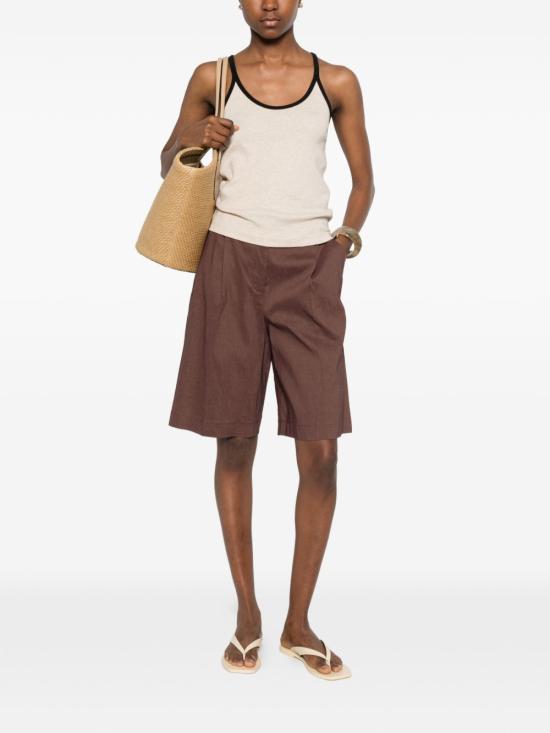 26SS 핑코 숏팬츠 106594 A34IL78 Marrone terra - PINKO