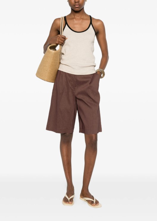 26SS 핑코 숏팬츠 106594 A34IL78 Marrone terra - PINKO