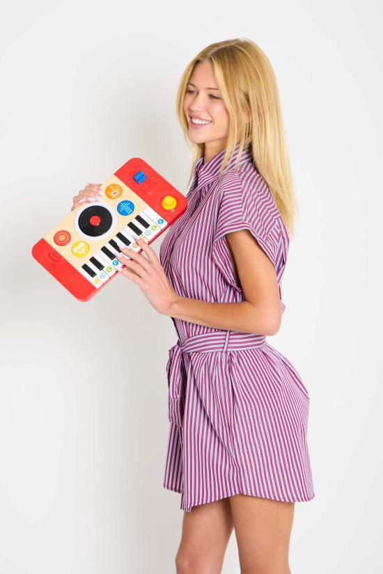 더 타일 클럽 숏 원피스 BCW25DRS78 RED BLUE STRIPE - THE TILE CLUB