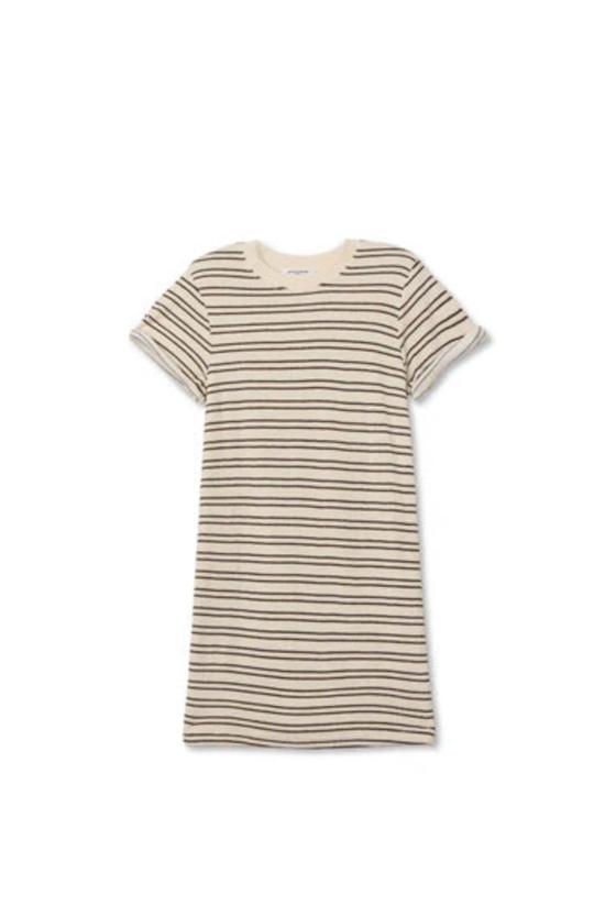  퍼펙트 화이트 티 숏 원피스 넬라 스트라이프 테리 드레스 - PERFECT WHITE TEE