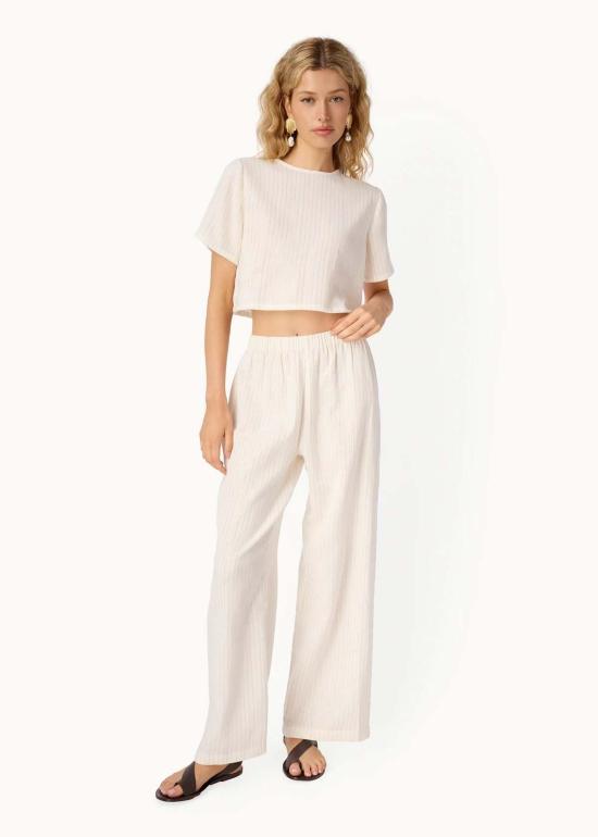  카미 뉴욕 스트레이트 팬츠 Cami Nyc Lima 메탈릭 코튼 팬츠 - CAMI NYC