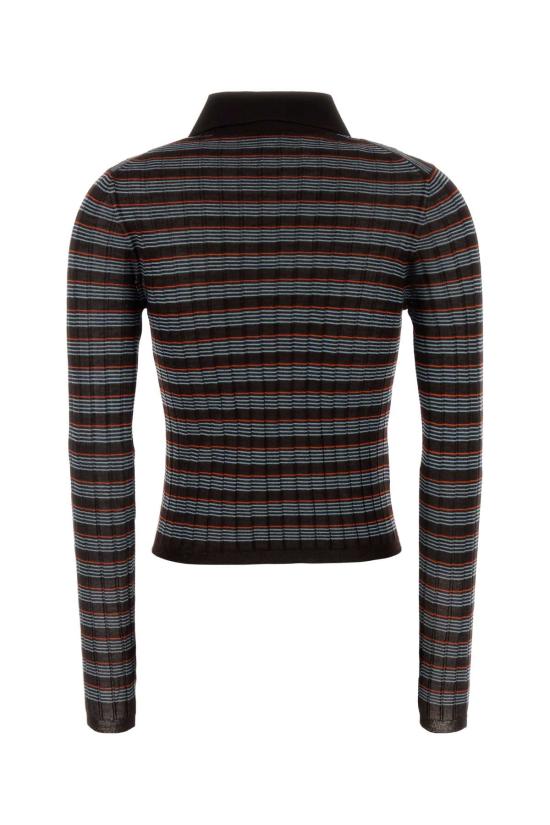 26FW 프라다 폴로 티셔츠 P24G3ASOOO6289 F05OH Stripped - PRADA