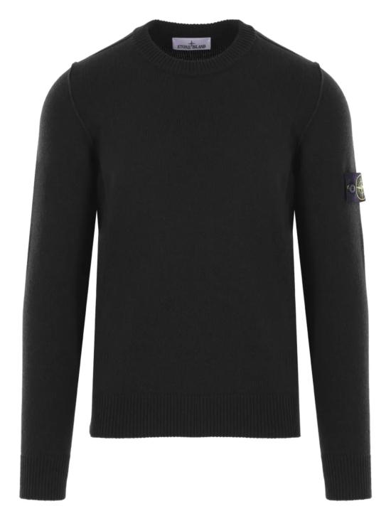 26FW 스톤 아일랜드 램스울 립드 트림 레귤러 핏 크루넥 점퍼 L2S155100072S00A3 V0029 BLACK