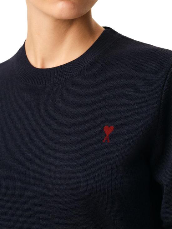 26FW 아미 ADC 자수 크루넥 스웨터 FKS826001414 NAVY - AMI