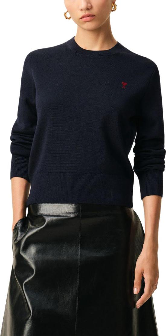 26FW 아미 ADC 자수 크루넥 스웨터 FKS826001414 NAVY - AMI