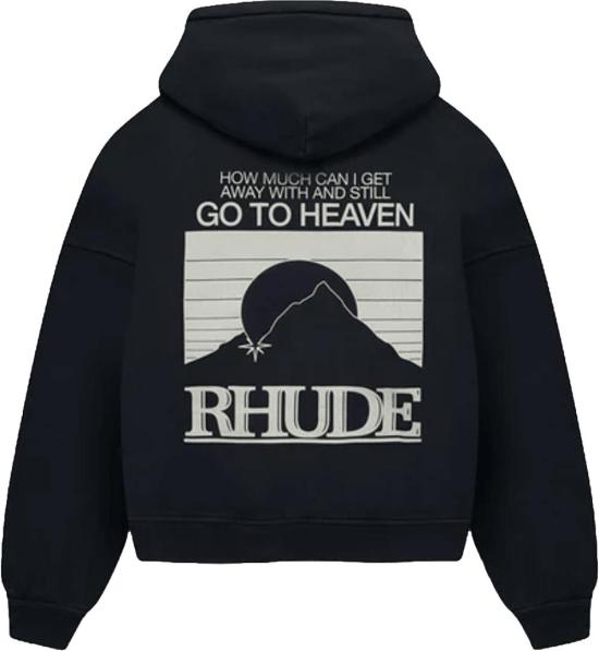 26SS 루드 후드 티셔츠 MOONLIGHTPACKHOODIEVINTAGEBLACKWHITE DONKERGREY - RHUDE