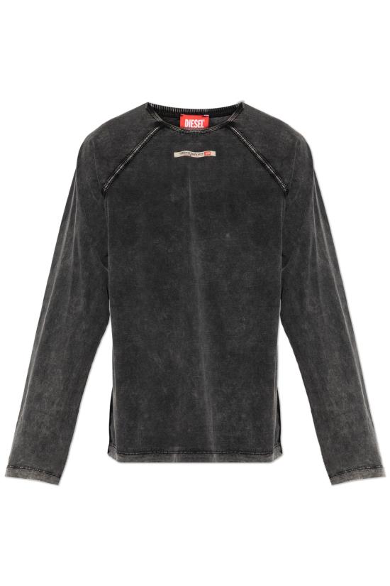 26FW 디젤 긴팔 티셔츠 A23181 0KNCW 900A DARK GREY DOM