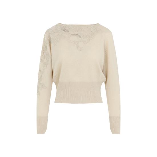 26FW 에르마노 설비노 스웨터 D495M302APPYU 20738 YELLOW CREAM - ERMANNO SCERVINO