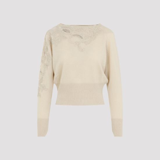 26FW 에르마노 설비노 스웨터 D495M302APPYU 20738 YELLOW CREAM - ERMANNO SCERVINO