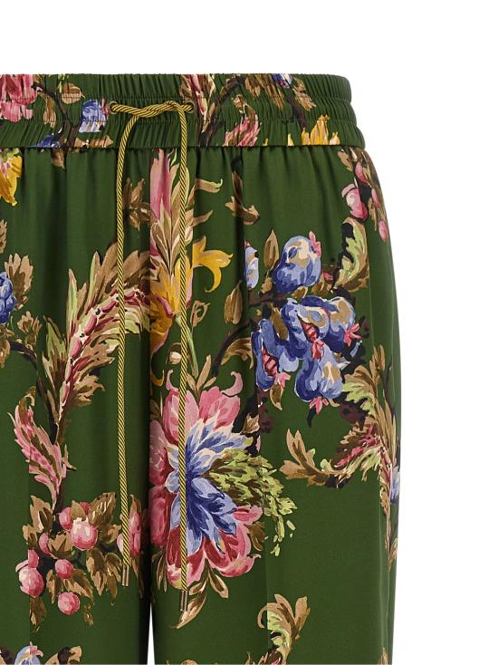 26FW 에트로 수트 팬츠 꽃무늬 프린트 바지 (녹색) - ETRO