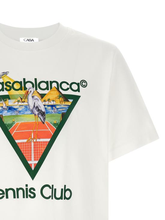 26FW 카사블랑카 반팔 티셔츠 MPF26JTS00103TENNISCLUBTRIANGLE White - CASABLANCA