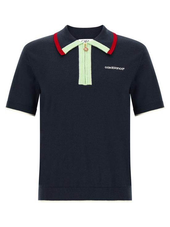 26FW 카사블랑카 폴로 티셔츠 MPF26KW84601NAVY Blue
